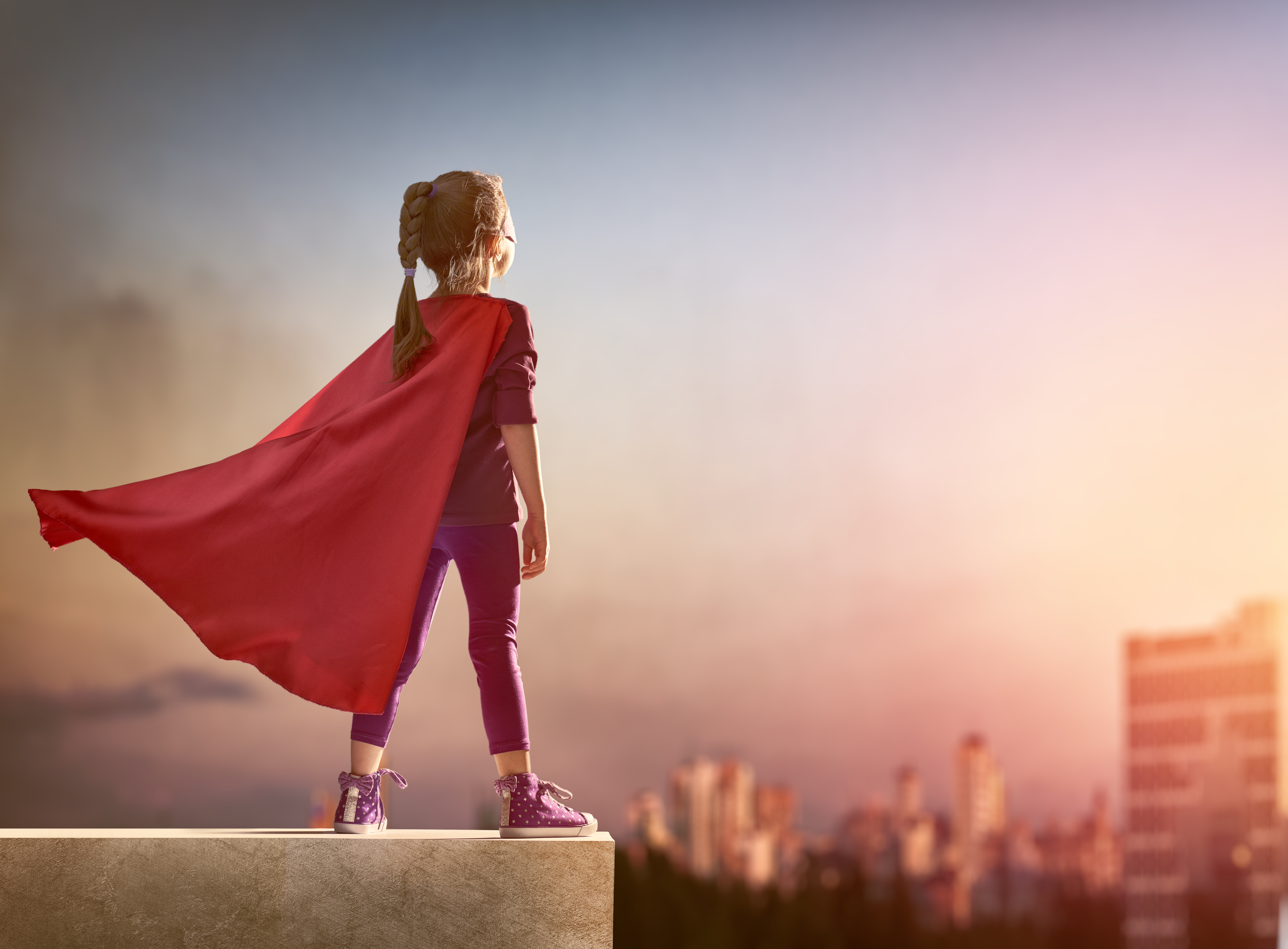 girl plays superhero